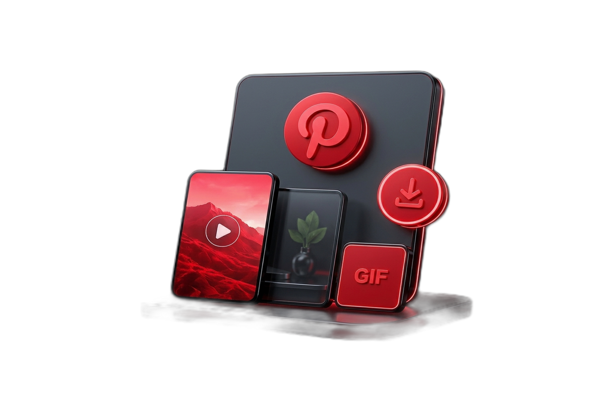 Pinterest Video Downloader UI Preview Dark Mode